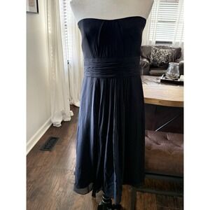Ann Taylor NWT Strapless Black Dress Sz 12 Silk Chiffon Party Fit Flare $198